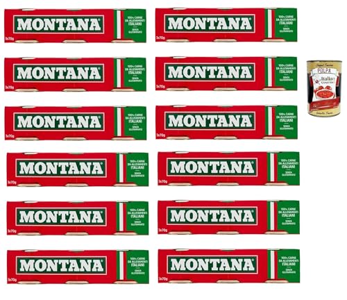 12x Montana carne classica Rindfleisch in Aspik dose 3x70g 100% Italienisch Fleisch + Italian Gourmet polpa 400g von Italian Gourmet E.R.