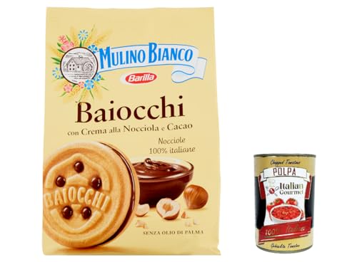 12x Mulino Bianco Baiocchi Schokolade Biscuits Reigel Kekse Kuchen mit Schokolade 260 g Snack cookies + Italian Gourmet polpa 400g von Italian Gourmet E.R.