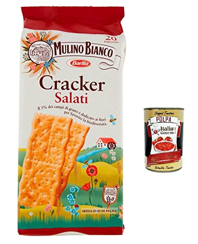 12x Mulino Bianco Cracker Salati herzhafter Cracker mit nachhaltigem Mehl 500g + Italian goumet polpa 400g von Italian Gourmet E.R.