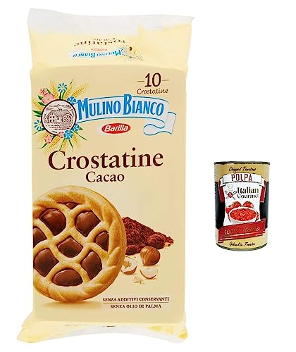 12x Mulino Bianco Crostatina mit Kakaocreme und Haselnüssen – Frühstück und süßer Snack für den Nachmittag – 10 Törtchen (400 g) + Italian Gourmet polpa 400g von Italian Gourmet E.R.