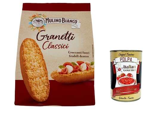 12x Mulino Bianco Crostini Granetti Classici Salzige Snack, 280g + Italian Gourmet polpa 400g von Italian Gourmet E.R.