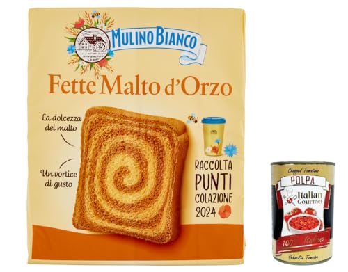 12x Mulino Bianco Fette Biscottate Malto d'Orzo, Zwieback mit Gerstenmalz 315g + Italian Gourmet polpa 400g von Italian Gourmet E.R.