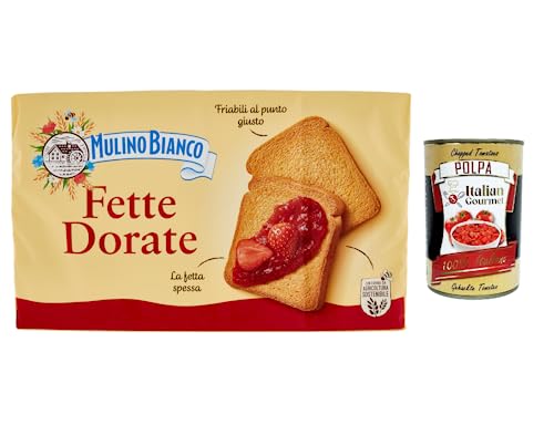 12x Mulino Bianco Fette biscottate Le Dorate 630 g Zwieback Kekse + Italian Gourmet polpa 400g von Italian Gourmet E.R.