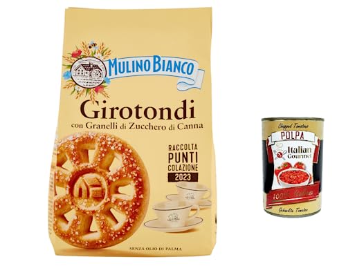 12x Mulino Bianco Girotondi , Kekse mit braunen Zuckerkörnern 350G biscuits cookies + Italian gourmet polpa 400g von Italian Gourmet E.R.