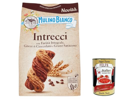 12x Mulino Bianco Intrecci Biscotti kekse mit Vollkornmehl, cookies Tropfen Schokolade und Buchweizen 300 g + Italian gourmet polpa 400g von Italian Gourmet E.R.