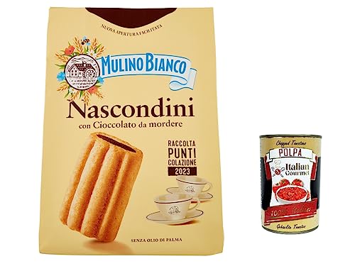 12x Mulino Bianco Nascondini Shortbread Kekse mit Schokolade zum Anbeißen biscuits cookies , 600 g + Italian gourmet polpa 400g von Italian Gourmet E.R.