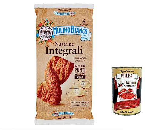 12x Mulino Bianco Nastrine Integrali Vollkorn Snack 100 % Vollkornmehl 6 Stück 240 g + Italian Gourmet polpa 400g von Italian Gourmet E.R.