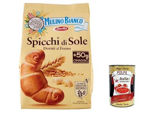 12x Mulino Bianco Spicchi Di Sole Kekse Golden gebackene Biscuits cookies 400g + Italian gourmet polpa 400g von Italian Gourmet E.R.