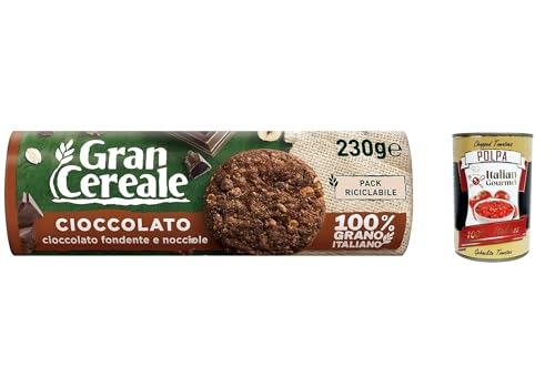 12x Mulino bianco Gran Cereale Cacao, Kakaokekse mit einem vollen Geschmack, reich an Ballaststoffen 230g + Italian Gourmet polpa 400g von Italian Gourmet E.R.