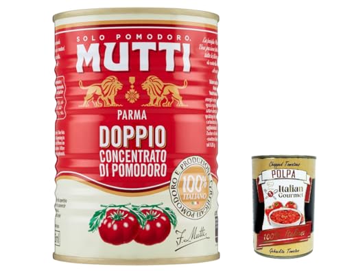 12x Mutti Doppio Concentrato di Pomodoro, Doppeltes Tomatenkonzentrat,100% Italienische Tomate, 440g + Italian Gourmet Polpa di Pomodoro 400g Dose von Italian Gourmet E.R.