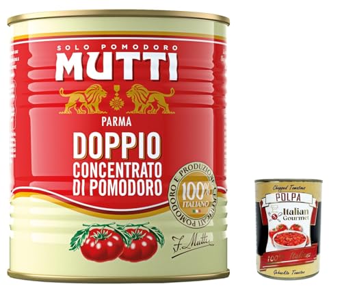 12x Mutti Doppio Concentrato di Pomodoro, Doppeltes Tomatenkonzentrat,100% Italienische Tomate, 880g + Italian Gourmet Polpa di Pomodoro 400g Dose von Italian Gourmet E.R.