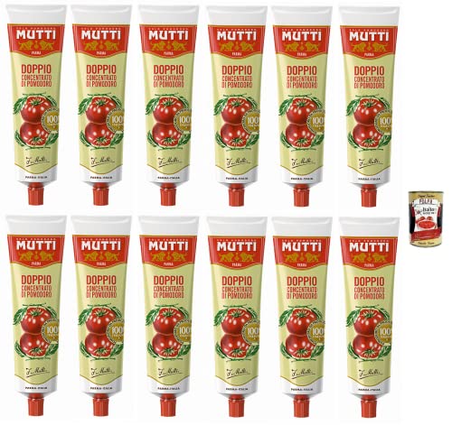 12x Mutti Doppio Concentrato di Pomodoro,Doppeltes Tomatenkonzentrat,100% Italienische Tomate,130g Tube + Italian Gourmet Polpa di Pomodoro 400g Dose von Italian Gourmet E.R.