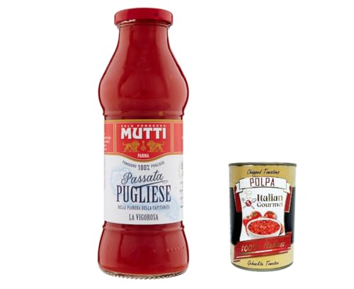 12x Mutti Passata Pugliese di Pomodoro Tomatenpaste von Apulier Tomaten sauce 100% Italienisch 400g + Italian Gourmet polpa 400g von Italian Gourmet E.R.