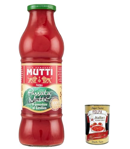 12x Mutti Passata di Pomodoro con basilico, Tomatenpaste Tomaten sauce mit Basilikum 100% Italienisch 700g von Italian Gourmet E.R.
