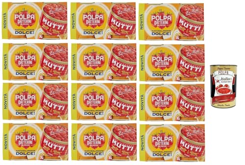 12x Mutti Polpa Datterini natürlich süß Tomaten (300gr x 2), Datterini Tomatenpulpe Tomaten sauce 100% Italienisch + Italian Gourmet polpa 400g von Italian Gourmet E.R.