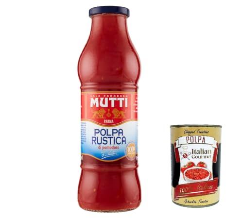 12x Mutti Polpa di Pomodoro Rustica, Tomatenpulpe Tomatensauce Tomaten 100% Italienisch 690g + Italian Gourmet polpa 400g von Italian Gourmet E.R.