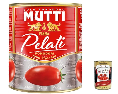 12x Mutti Pomodori Pelati Geschälte Tomaten 100 % italienische Tomaten 800g Dose Tomaten Sauce + Italian Gourmet polpa 400g von Italian Gourmet E.R.