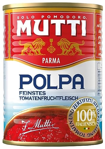12x Mutti polpa di Pomodoro Tomatenpulpe Tomaten sauce 100% Italienisch 400g dose + Italian gourmet Polpa von Italian Gourmet E.R.