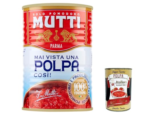 12x Mutti polpa di Pomodoro Tomato Pulp Tomato Sauce 100% Italian 400 + Italian Gourmet polpa 400g von Italian Gourmet E.R.