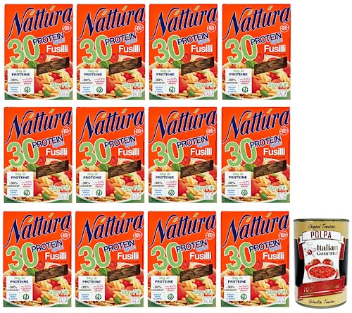 12x Náttúra Protein Sport Pasta Fusilli aus Biologischem Anbau,reich an Proteinen,Packung mit 250g + Italian Gourmet Polpa di Pomodoro 400g Dose 12x Náttúra Protein Sport Pasta Fusilli aus Biologischem Anbau,reich an Proteinen,Packung mit 250g + Italian Gourmet Polpa di Pomodoro 400g Dose von Italian Gourmet E.R.
