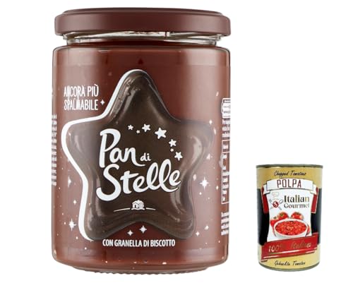 12x Pan di Stelle Crema Spalmabile Haselnuss Streichfähige Creme Sahne mit Kekskörnern 380g ohne Palmöl + Italian Gourmet polpa 400g von Italian Gourmet E.R.