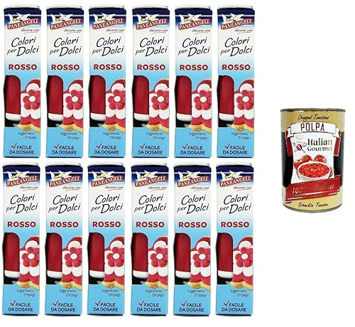 12x Paneangeli-Farben für Süßigkeiten Rot Eine praktische Tube zum Rotfärben von Bonbons für tolle Dekorationen. 10g.+ Italian Gourmet polpa 400g 12x Paneangeli-Farben für Süßigkeiten Rot Eine praktische Tube zum Rotfärben von Bonbons für tolle Dekorationen. 10g.+ Italian Gourmet polpa 400g von Italian Gourmet E.R.