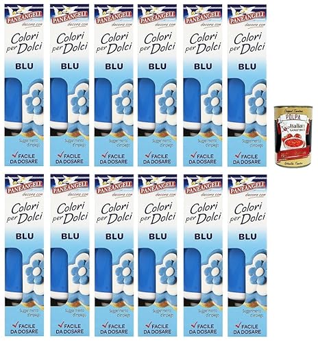 12x Paneangeli-Farben für Süßigkeiten blau Eine praktische Tube zum Blaufärben von Bonbons für tolle Dekorationen. 10g+ Italian Gourmet polpa 400g 12x Paneangeli-Farben für Süßigkeiten blau Eine praktische Tube zum Blaufärben von Bonbons für tolle Dekorationen. 10g+ Italian Gourmet polpa 400g von Italian Gourmet E.R.