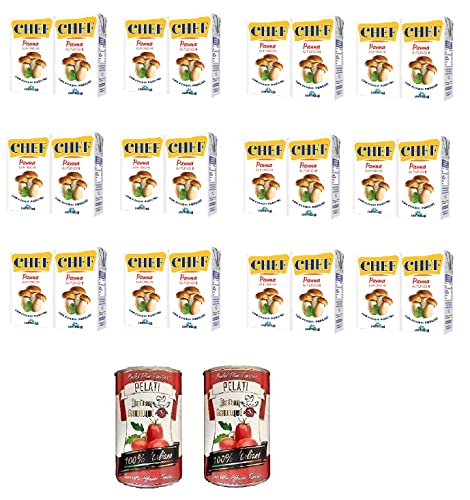 12x Parmalat Panna Chef ai Funghi Kochcreme Sahne mit Steinpilzen pilze 2x125g + Italian Gourmet 100% italienische geschälte Tomaten dosen 2x 400g von Italian Gourmet E.R.