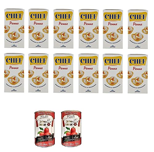 12x Parmalat Panna chef per cucinare Kochcreme creme fur Koch 500ml + Italian Gourmet 100% italienische geschälte Tomaten dosen 2x 400g von Italian Gourmet E.R.