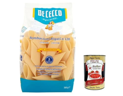 12x Pasta De Cecco 100% italienische Pasta, Bombardoni rigati n 128 Pasta 500 g + Italian Gourmet polpa 400g 12x Pasta De Cecco 100% italienische Pasta, Bombardoni rigati n 128 Pasta 500 g + Italian Gourmet polpa 400g von Italian Gourmet E.R.