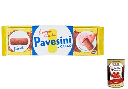 12x Pavesi Pavesini Kekse Kakao Biscuits 200 g cookies Cocoa kuchen + Italian goumet polpa 400g von Italian Gourmet E.R.