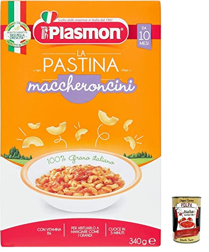 12x Plasmon Maccheroncini Pastina Infanzia Svezzamento Dai 10 Mesi 340 Grammi + Italian Gourmet polpa 400g von Italian Gourmet E.R.