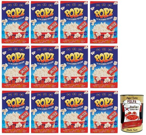 12x Popz Microonde The Microwave Popcorn mit Salz für Mikrowellen 3x90g + Italian Gourmet Polpa di Pomodoro 400g Dose von Italian Gourmet E.R.