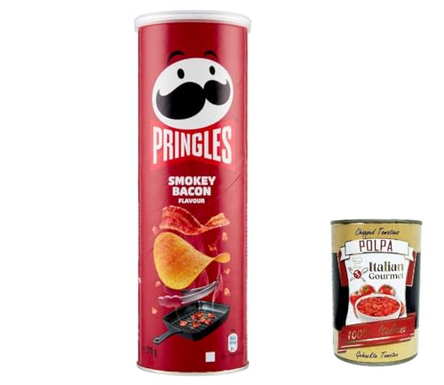 12x Pringles Smokey Bacon Flavour Patatine Smokey Speck 175g Kartoffel chips + Italian Gourmet polpa 400g von Italian Gourmet E.R.