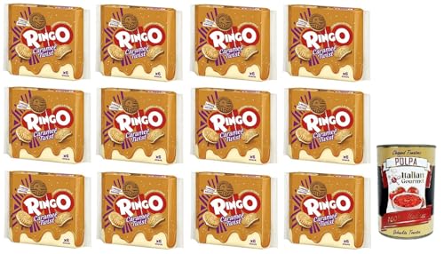 12x Ringo Caramel Twist Limited Edition Biscotti,Kekse gefüllt mit gesalzener Karamellcreme 165g Packung, jede Packung enthält 6 Einzelportionen + Italian Gourmet Polpa di Pomodoro 400g Dose 12x Ringo Caramel Twist Limited Edition Biscotti,Kekse gefüllt mit gesalzener Karamellcreme 165g Packung, jede Packung enthält 6 Einzelportionen + Italian Gourmet Polpa di Pomodoro 400g Dose von Italian Gourmet E.R.
