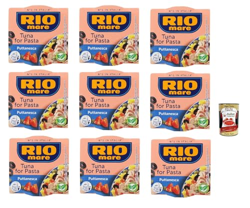 12x Rio Mare Condimento per Pasta Puttanesca con Tonno, Thunfisch in Olivenöl mit Schwarze Oliven und Kapern 160g + Italian Gourmet polpa 400g von Italian Gourmet E.R.