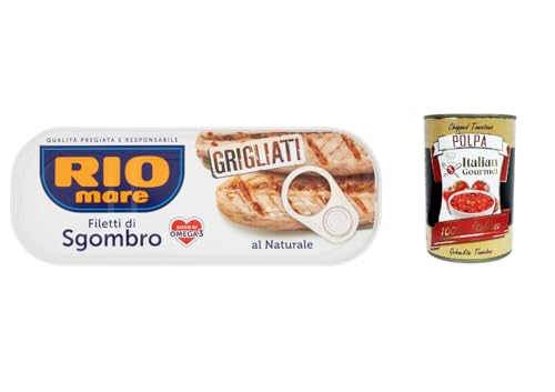 12x Rio Mare Filetti di Sgombro Grigliato al Naturale Gegrillte Makrelenfilets 120g reich an Omega 3 von Italian Gourmet E.R.