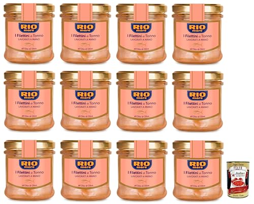 12x Rio Mare Filettini di Tonno all'Olio di Oliva, Thunfischfilets in Olivenöl,Glas mit 130g + Italian Gourmet Polpa di Pomodoro 400g Dose 12x Rio Mare Filettini di Tonno all'Olio di Oliva, Thunfischfilets in Olivenöl,Glas mit 130g + Italian Gourmet Polpa di Pomodoro 400g Dose von Italian Gourmet E.R.