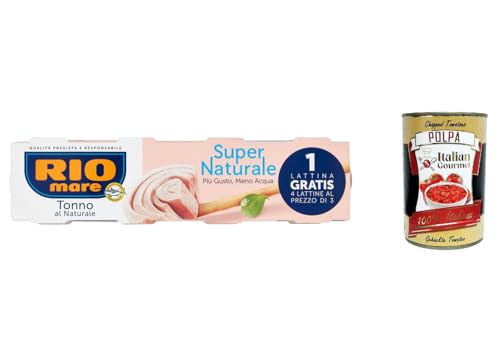 12x Rio Mare Super Naturale Tonno Thunfisch Natürlichen 4x 56g + Italian Gourmet polpa 400g von Italian Gourmet E.R.