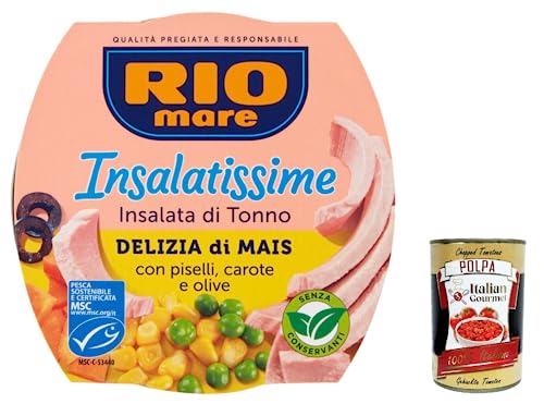12x Rio Mare Tonno Insalatissime Delizia Mais e Tonno Mais und Thunfisch 160g + Italian Gourmet polpa 400g von Italian Gourmet E.R.