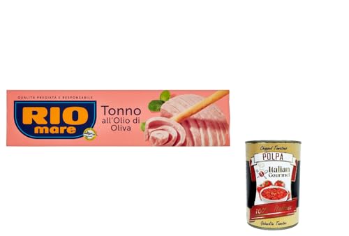 12x Rio Mare Tonno all'Olio di Oliva Thunfisch in Olivenöl, Gelbflossen thun 80g + Italian Gourmet polpa 400g von Italian Gourmet E.R.