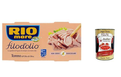 12x Rio mare filo d'olio Tonno all'Olio di Oliva, Thunfisch mit weniger Olivenöl 2 x 130 g + Italian Gourmet polpa 400g von Italian Gourmet E.R.