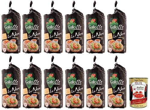 12x Riso Gallo Gallotte Le Nere,Vollkornkuchen aus Schwarzem Reis und Mais,Packung mit 100g + Italian Gourmet Polpa di Pomodoro 400g Dose 12x Riso Gallo Gallotte Le Nere,Vollkornkuchen aus Schwarzem Reis und Mais,Packung mit 100g + Italian Gourmet Polpa di Pomodoro 400g Dose von Italian Gourmet E.R.