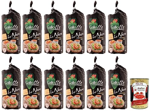 12x Riso Gallo Gallotte Le Nere,Vollkornkuchen aus Schwarzem Reis und Mais,Packung mit 100g + Italian Gourmet Polpa di Pomodoro 400g Dose von Italian Gourmet E.R.