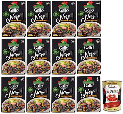 12x Riso Gallo Riso Nero Integrale,Vollkorn Schwarzer Reis,100% Italienischer Reis,500-g-Packung + Italian Gourmet Polpa di Pomodoro 400g Dose 12x Riso Gallo Riso Nero Integrale,Vollkorn Schwarzer Reis,100% Italienischer Reis,500-g-Packung + Italian Gourmet Polpa di Pomodoro 400g Dose von Italian Gourmet E.R.