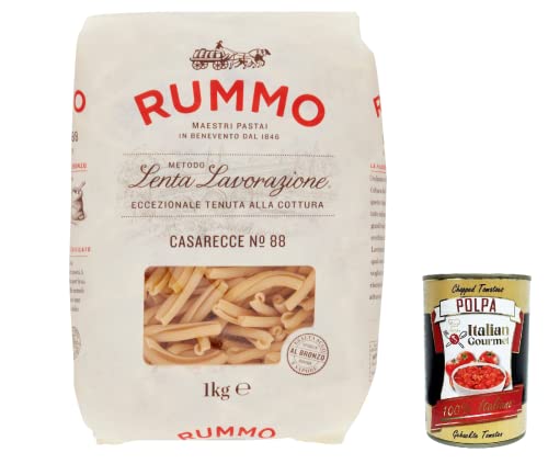 12x Rummo Casarecce N°88 Pasta Lenta Lavorazione Teigwaren aus Hartweizengrieß Bronze-Zeichnung 1kg + Italian Gourmet polpa 400g von Italian Gourmet E.R.