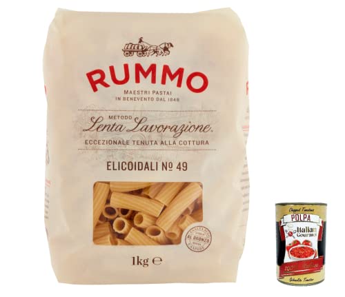 12x Rummo Elicoidali N. 49 Hartweizengrieß Pasta Italienische Nudeln 1kg Packung + Italian Gourmet Polpa di Pomodoro 400g Dose von Italian Gourmet E.R.