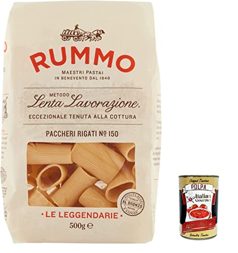12x Rummo Paccheri Rigati N. 150 Pasta Lenta Lavorazione Teigwaren aus Hartweizengrieß Bronze-Zeichnung 500g + Italian Gourmet Polpa 400g 12x Rummo Paccheri Rigati N. 150 Pasta Lenta Lavorazione Teigwaren aus Hartweizengrieß Bronze-Zeichnung 500g + Italian Gourmet Polpa 400g von Italian Gourmet E.R.
