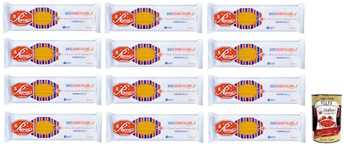 12x Russo Vermicelli N°70 Hartweizengrieß Pasta,100% Italienischer Weizen,500g-Packung + Italian Gourmet Polpa di Pomodoro 400g Dose 12x Russo Vermicelli N°70 Hartweizengrieß Pasta,100% Italienischer Weizen,500g-Packung + Italian Gourmet Polpa di Pomodoro 400g Dose von Italian Gourmet E.R.