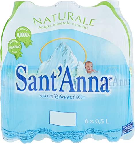 12x Sant'Anna Acqua Minerale Naturale Bio Bottle natürliches Mineralwasser PET 0,5Lt von Italian Gourmet E.R.